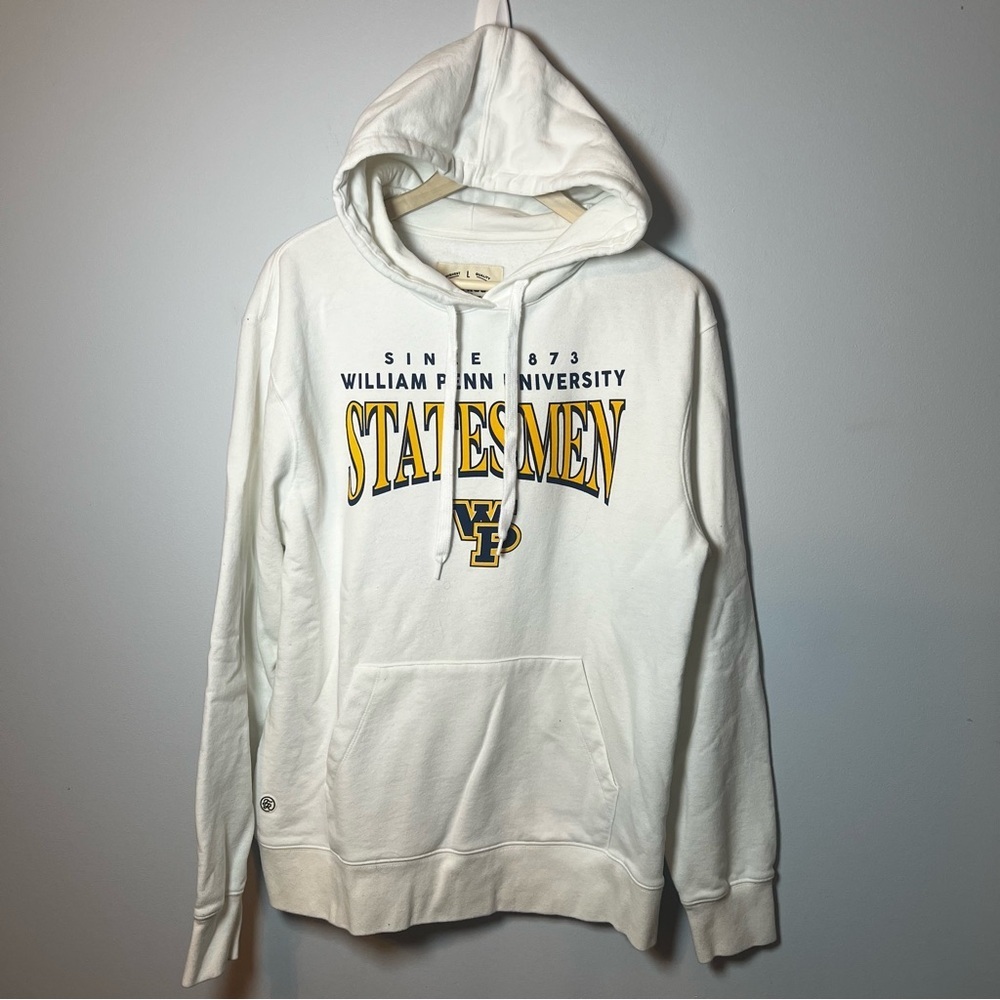 William Penn University Statesmen Hoodie Adult L Varsity White Sweatshirt NCAA